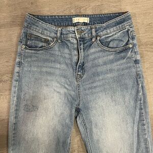 High Rise Straight Blue Denim Jeans